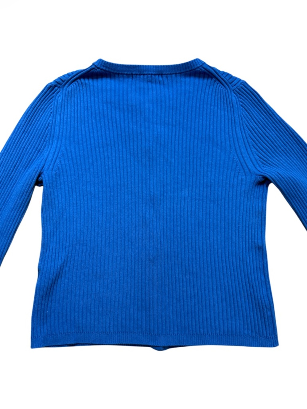 Boden Royal Blue Ribbed Cotton Blend Cardigan Sweater Size M - Picture 4 of 8